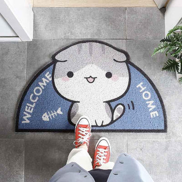 Welcome Home Cat Doormat Door Mats KittyNook Cat Company Gray Tabby Cat